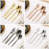 SEELLODGE Silverware Flatware Cutlery Set, 24-piece Stainless Steel Cutlery Set With Pointed Handles, Steak Knife, Fork, Dessert Spoon Set For 6 Persons (Color : Rose gold) view 4