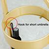 Indoor Umbrella Holder with Hooks Modern Round Thick Umbrella Stand Great for Umbrella Bucket for Front Door Entryway Hotel/Black+Bronze/33X33X69Cm view 2