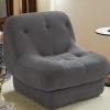 ESRADA Modern Style Corduroy Accent Chair Single Sofa for Living Room, Bedroom Oversized Armless Chair Grey view 1