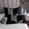 Leopard Zebra Skin Bedspread,Black White Geometric Striped Patchwork Love Bedding Set for Girls Women Adult Room Decor,Wild Animal Fur Comforter Set Romantic Couple Coverlet Quilt Queen Size view 3