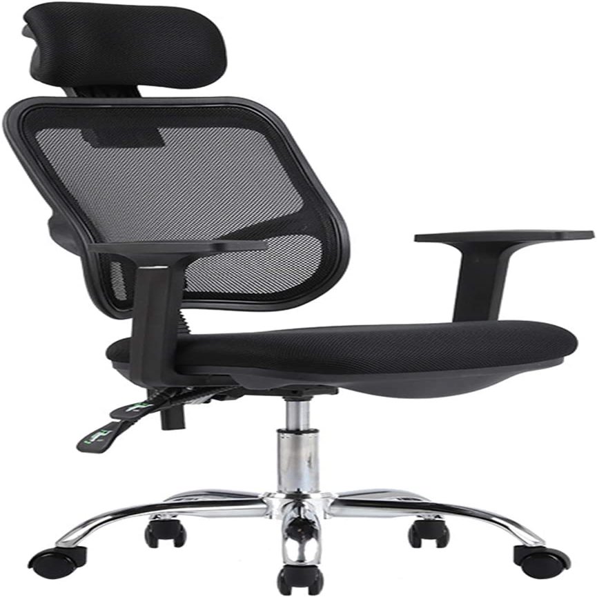 Ergonomic Mesh Office Chair, High Back Desk Chair - Adjustable Height with Armrests, Lumbar Support and PU Wheels, Swivel Computer Task Chair (Grey)