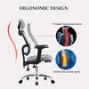 Ergonomic Mesh Office Chair, High Back Desk Chair - Adjustable Height with Armrests, Lumbar Support and PU Wheels, Swivel Computer Task Chair (Grey) view 4