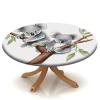 Barsada Bear Grey Print Tablecloth Round Elastic, Elastic Stain Resistant Waterproof Table Cover, Suitable for Most Home Decor Fit for 48"" Table, GQ-SBZB-2401lIX1556-D140 view 1