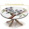 Barsada Bear Grey Print Tablecloth Round Elastic, Elastic Stain Resistant Waterproof Table Cover, Suitable for Most Home Decor Fit for 48"" Table, GQ-SBZB-2401lIX1556-D140 view 4