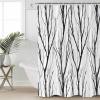 ZOE STORE Shower Curtains for Bathroom Accessories, Black Branches Polyester Fabric Bathtub Curtain with 12 Hooks, Contemporary Abstract Silhouette Waterproof Shower Curtains 72 x 96 Inches view 1