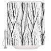 ZOE STORE Shower Curtains for Bathroom Accessories, Black Branches Polyester Fabric Bathtub Curtain with 12 Hooks, Contemporary Abstract Silhouette Waterproof Shower Curtains 72 x 96 Inches view 2