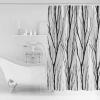 ZOE STORE Shower Curtains for Bathroom Accessories, Black Branches Polyester Fabric Bathtub Curtain with 12 Hooks, Contemporary Abstract Silhouette Waterproof Shower Curtains 72 x 96 Inches view 3