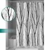 ZOE STORE Shower Curtains for Bathroom Accessories, Black Branches Polyester Fabric Bathtub Curtain with 12 Hooks, Contemporary Abstract Silhouette Waterproof Shower Curtains 72 x 96 Inches view 4