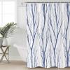 ZOE STORE Shower Curtains for Bathroom Accessories, Blue Branches Polyester Fabric Bathtub Curtain with 12 Hooks, Contemporary Abstract Silhouette Waterproof Shower Curtains 54 x 78 Inches view 1