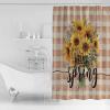 ZOE STORE Shower Curtains for Bathroom Accessories, Sunflower Polyester Fabric Bathtub Curtain with 12 Hooks, Brown Plaid Spring Floral Summer Botanical Waterproof Shower Curtains 36 x 72 Inches view 3