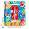 ZOE STORE Shower Curtains for Bathroom Accessories, Hello Summer Polyester Fabric Bathtub Curtain with 12 Hooks, Watermelon Ice Cream Red Blue Yellow Green Waterproof Shower Curtains 36 x 72 Inches view 2