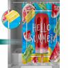 ZOE STORE Shower Curtains for Bathroom Accessories, Hello Summer Polyester Fabric Bathtub Curtain with 12 Hooks, Watermelon Ice Cream Red Blue Yellow Green Waterproof Shower Curtains 36 x 72 Inches view 4