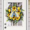 Gyabnw Lemon Wreath - Artificial Floral Front Door Decor, Large Spring Wreath with Sunflower & Lemon Accents view 2