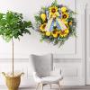 Gyabnw Lemon Wreath - Artificial Floral Front Door Decor, Large Spring Wreath with Sunflower & Lemon Accents view 3