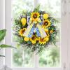 Gyabnw Lemon Wreath - Artificial Floral Front Door Decor, Large Spring Wreath with Sunflower & Lemon Accents view 4