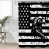 ZOE STORE Shower Curtains for Bathroom Accessories, Black Eagle 4th of July Polyester Fabric Bathtub Curtain with 12 Hooks, Independence Day American Flag Waterproof Shower Curtains 72 x 78 Inches view 1