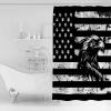 ZOE STORE Shower Curtains for Bathroom Accessories, Black Eagle 4th of July Polyester Fabric Bathtub Curtain with 12 Hooks, Independence Day American Flag Waterproof Shower Curtains 72 x 78 Inches view 3