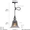 LED Modern Chandelier Lamp, Pendant Lights Glass Ceiling Hanging Lighting V intage Industrial E dison Suspension Lamp Height Adjustable Indoor MI NI Pendant Light, Black Metal Finish Socket,Mode ,pend view 4