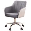 Ergonomic Office Desk Chair, Swivel Linen + PU Leather Computer Chair with Arms, Height Adjustable, Comfortable Mid - Back Executive Chair (Yellow) view 1