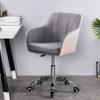 Ergonomic Office Desk Chair, Swivel Linen + PU Leather Computer Chair with Arms, Height Adjustable, Comfortable Mid - Back Executive Chair (Yellow) view 2