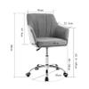Ergonomic Office Desk Chair, Swivel Linen + PU Leather Computer Chair with Arms, Height Adjustable, Comfortable Mid - Back Executive Chair (Yellow) view 3