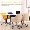 Ergonomic Office Desk Chair, Swivel Linen + PU Leather Computer Chair with Arms, Height Adjustable, Comfortable Mid - Back Executive Chair (Yellow) view 4