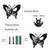 CREATCABIN Moth Metal Wall Decor Black Skull Metal Wall Art Hanging Ornament Iron Butterfly Wall Decoration Sculpture Butterfly Boho Home Decor for Modern Farmhouse Rustic Home Bathroom 8 x 6.3Inch view 2