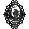 CREATCABIN Raven Metal Wall Art Crow Wall Decor Black Bird Sculpture Metal Hanging Decor Rustic Wall Sign Hollow Out Ornament for Living Room Home Office Garden Kitchen Hotel Balcony 12x9.4Inch view 1