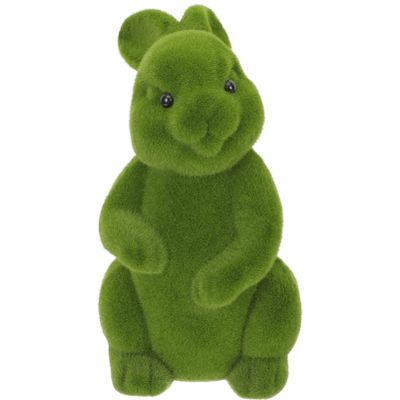 SUPVOX Easter Bunny Statue Lifelike Garden Decor for Home and Party Adorable Flocked Bunny Figure for Festive Easter Decoration