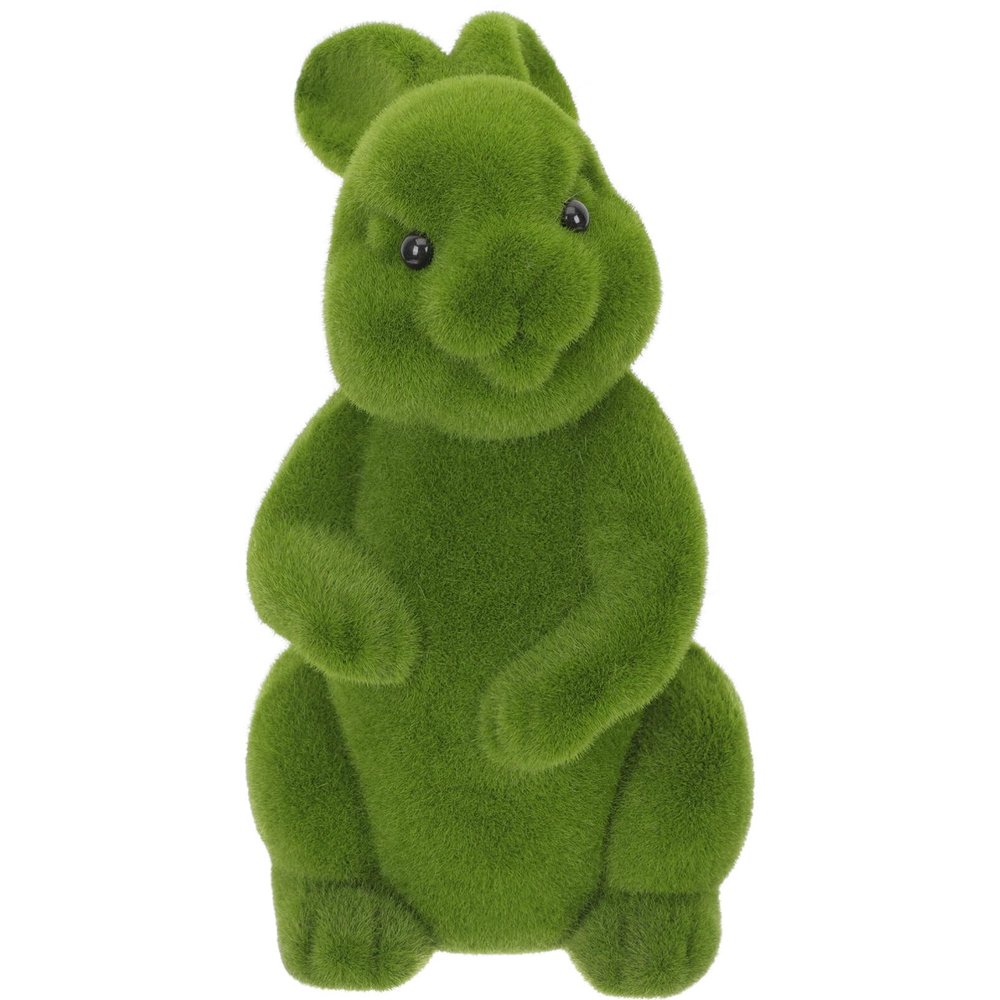 SUPVOX Easter Bunny Statue Lifelike Garden Decor for Home and Party Adorable Flocked Bunny Figure for Festive Easter Decoration