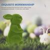 SUPVOX Easter Bunny Statue Lifelike Garden Decor for Home and Party Adorable Flocked Bunny Figure for Festive Easter Decoration view 4