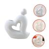 Amosfun Heart Shape Ceramic Vase Elegant Flower Arrangement Container Home Decor Pot view 2