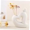 Amosfun Heart Shape Ceramic Vase Elegant Flower Arrangement Container Home Decor Pot view 3