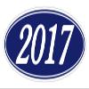 2017 Oval Year Model Stickers for Car Dealerships  White on Navy Blue Vinyl Windshield Decals  14"  5-1/2" Weatherproof Removable Car Window Stickers  Auto Lot Window Signs  Pack of 48 view 1