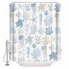 ZOE STORE Shower Curtains for Bathroom Accessories, Blue Coastal Polyester Fabric Bathtub Curtain with 12 Hooks, Nautical Summer Beach Coral Sea Turtle Waterproof Shower Curtains 72 x 84 Inches view 2