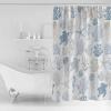 ZOE STORE Shower Curtains for Bathroom Accessories, Blue Coastal Polyester Fabric Bathtub Curtain with 12 Hooks, Nautical Summer Beach Coral Sea Turtle Waterproof Shower Curtains 72 x 84 Inches view 3
