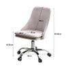 Home Velvet Office Chair, Ergonomic Mid-Back Computer Desk Chair 360 Degree Swivel, Adjustable Leisure Chair for Home Office Living Room (Grey), Pink view 2
