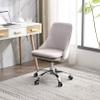 Home Velvet Office Chair, Ergonomic Mid-Back Computer Desk Chair 360 Degree Swivel, Adjustable Leisure Chair for Home Office Living Room (Grey), Pink view 3