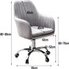 Mid Back Office Chair Ergonomic Swivel Chair Computer Chair with Velvet Upholstered, Adjustable Height Task Chair, 150kg Weight Capacity (Yellow), Dark Gray view 2