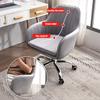 Mid Back Office Chair Ergonomic Swivel Chair Computer Chair with Velvet Upholstered, Adjustable Height Task Chair, 150kg Weight Capacity (Yellow), Dark Gray view 3