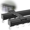 Ceiling Curtain Track, Curtain Double Tracks, Aluminium Wall Mounted Curtain Tracks System, Room Divider-Wall Curtain Track Rail for Living Room Bedroom with Roller Hooks, Room Divider Track Set ( Col view 1