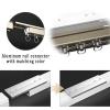 Ceiling Curtain Track, Curtain Double Tracks, Aluminium Wall Mounted Curtain Tracks System, Room Divider-Wall Curtain Track Rail for Living Room Bedroom with Roller Hooks, Room Divider Track Set ( Col view 4