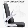 High-Back Office Chair Computer Desk Chair - Ergonomic Upholstered Cushion 360 Swivel Chair Lumbar Support & Flip Up Armrests, Seat Height: 45-52cm (Blue) view 3