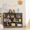 LDAILY 8 Cube Low Bookcase, 3 Shelf Horizontal Bookshelf, 3-Tier Storage Cabinet with Anti-Tipping Device, Modern Storage Shelves for Living Room, Classroom, Kids Room, Office (Gray) view 2