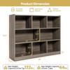 LDAILY 8 Cube Low Bookcase, 3 Shelf Horizontal Bookshelf, 3-Tier Storage Cabinet with Anti-Tipping Device, Modern Storage Shelves for Living Room, Classroom, Kids Room, Office (Gray) view 3