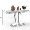 47 Inch White Marble Console Table w/Diamond Stainless Steel Base Mid-Century Modern Entryway Table for Living Room Hallway Luxury Foyer Table Sofa Table witn High Glossy Finish view 2