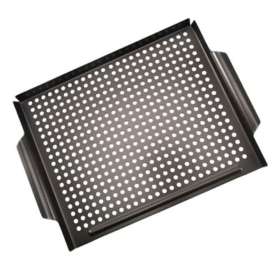 Ciieeo Non-stick Grill Pan for Bbq Camping Home Cooking Easy Clean Bakeware Plate with Textured Surface for Steaks Chicken Pancakes Lightweight Compact Design