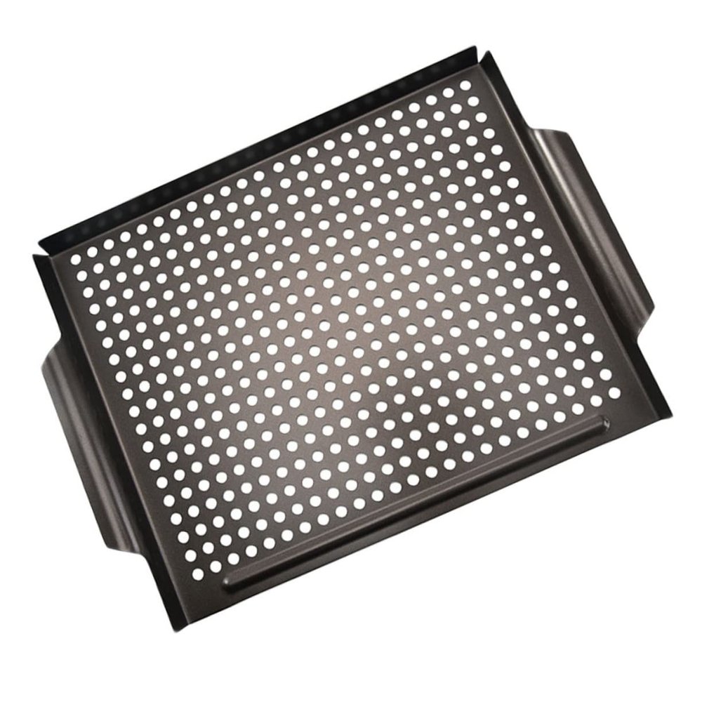 Ciieeo Non-stick Grill Pan for Bbq Camping Home Cooking Easy Clean Bakeware Plate with Textured Surface for Steaks Chicken Pancakes Lightweight Compact Design