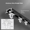 12m/39.3ft Metal Built-in Aluminum Curtain Track, Ceiling Mount, Commercial Hidden Privacy Room Divider Rod for Hospital, Heavy Duty Curtain Rail System,Black view 3