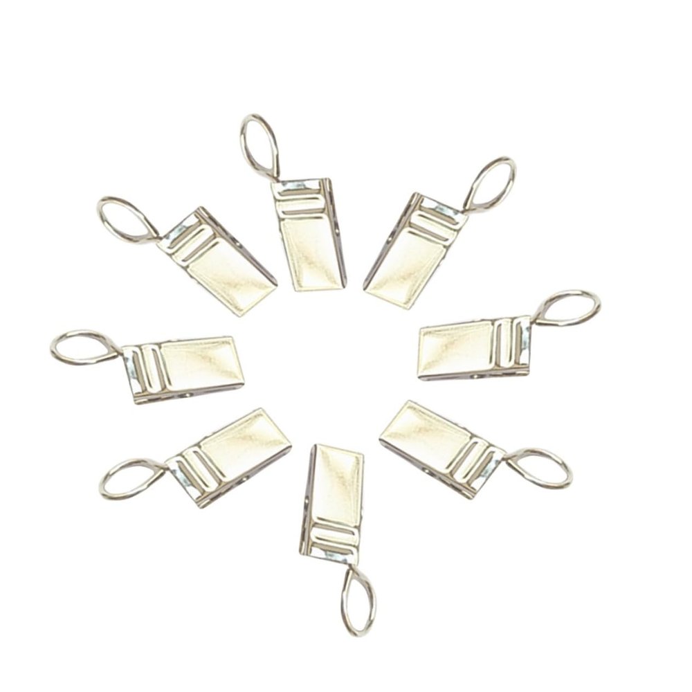 Amosfun 88pcs Metal Drapery Ring Hooks Rustproof Clip Rings for Rv Curtains Strong Clip for Small Tabs Easy to Install Use